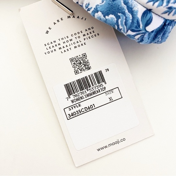 Maaji Blue Lagoon Adele Triangle Bikini Top Reversible - Picture 5 of 5